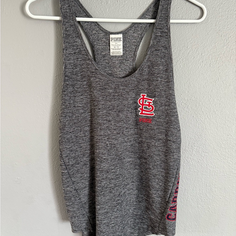 St. Louis Cardinals Gray Racerback Tank Top Sz XS